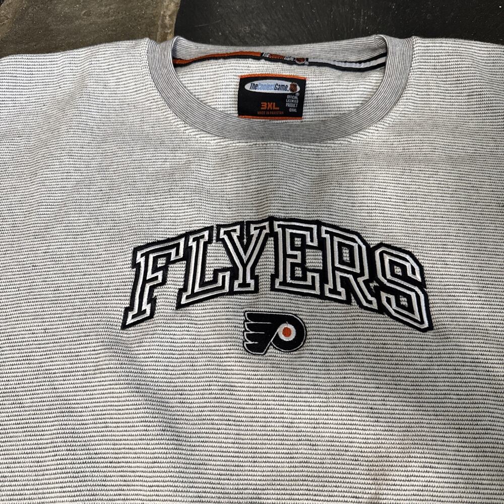 PHILADELPHIA FLYERS NHL Hockey Embroidered Logo Sweatshirt Gray 3XL Fleece Textu